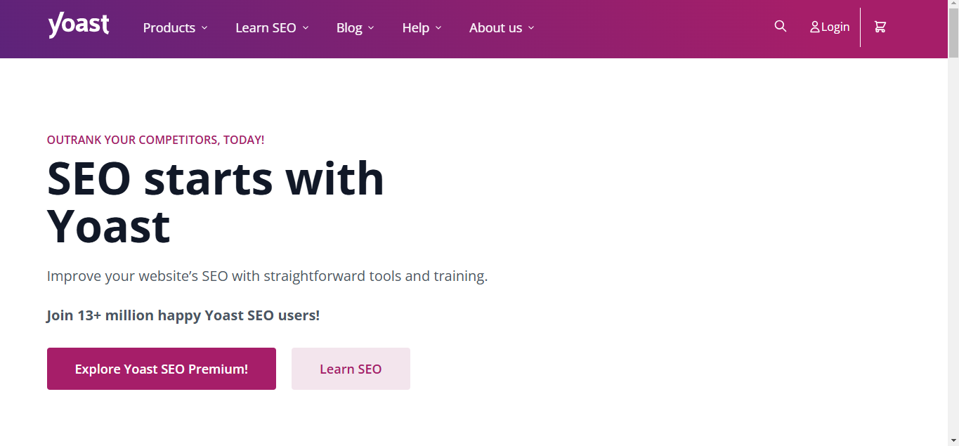 a screenshot of yoast plugin when  to creating an author website on wordpress