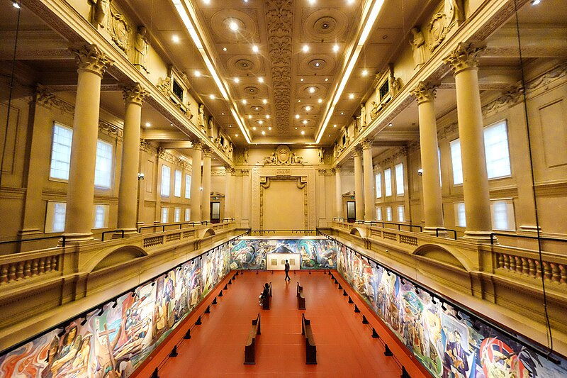 A bird's eye view photo of the Old Senate Session Hall