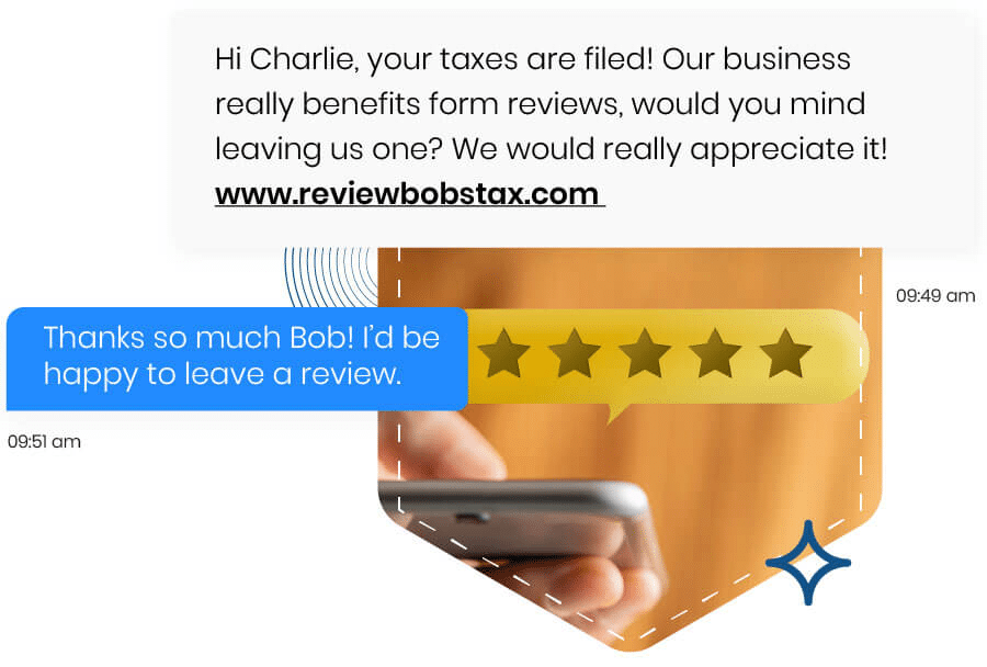Example of SMS review request