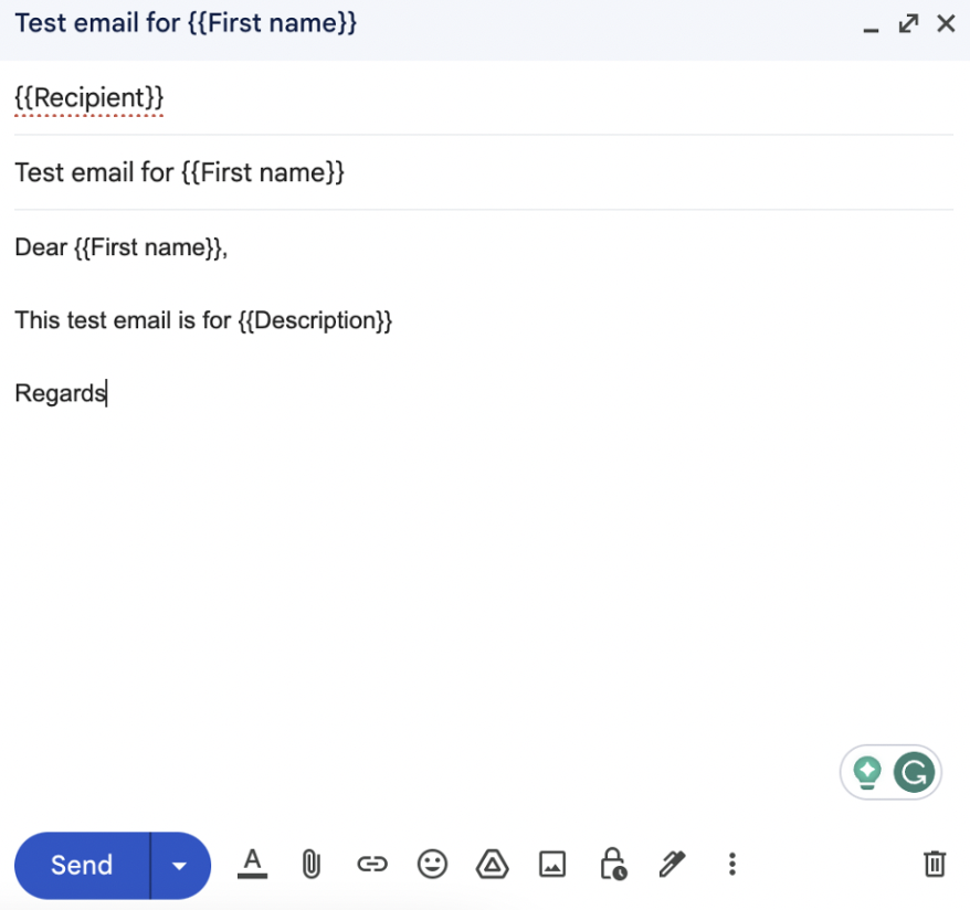 Composing an email in Gmail using data from a spreadsheet
