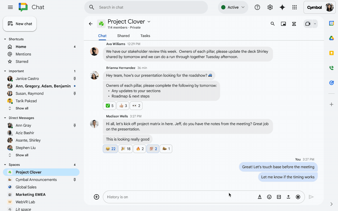 Gemini summaries for linked Google Docs, Sheets, and Slides