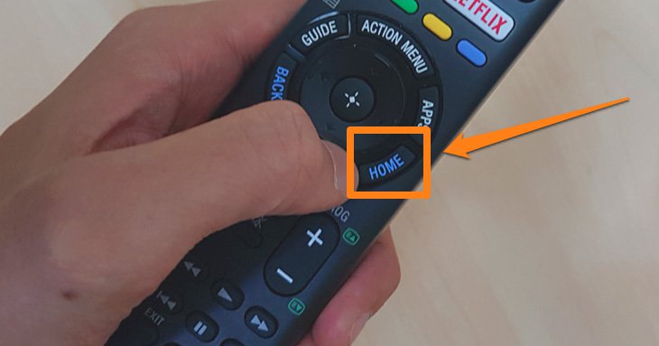 Bấm nút Home trên remote