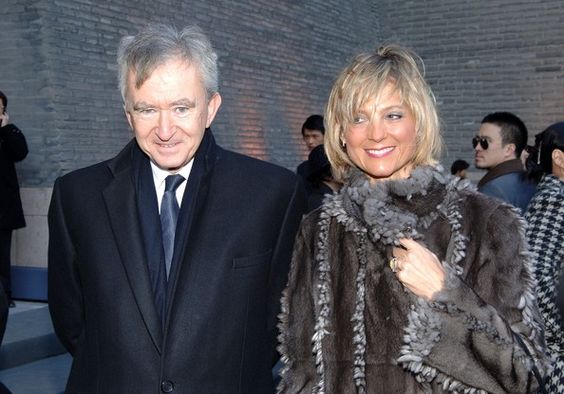 A picture of Bernard Arnault and his wife  Hélène Mercier.