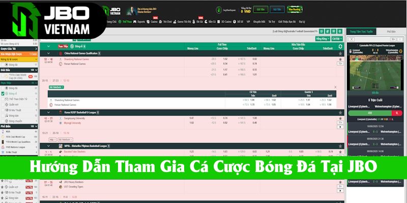 Hướng dẫn tham gia cá cược bóng đá tại JBO