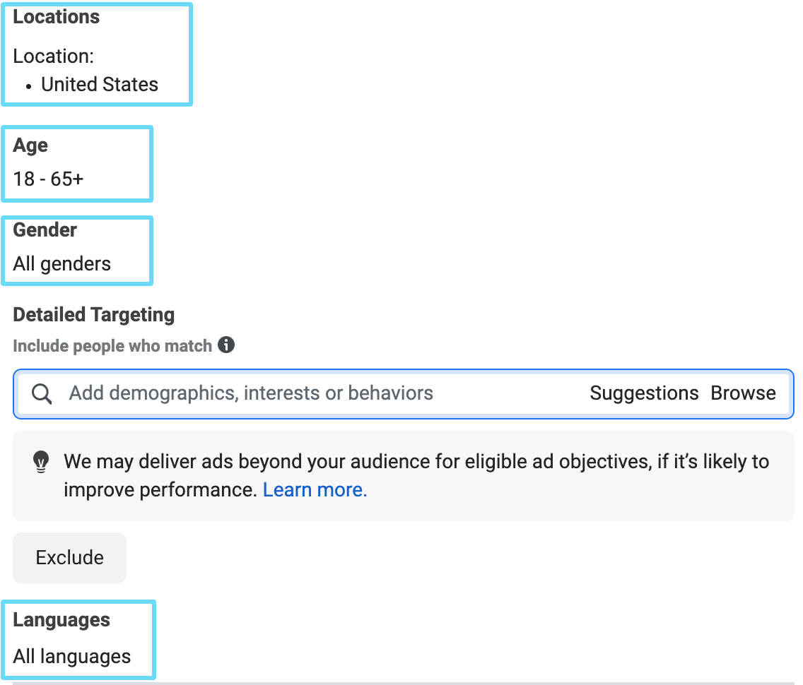 demographic targeting options