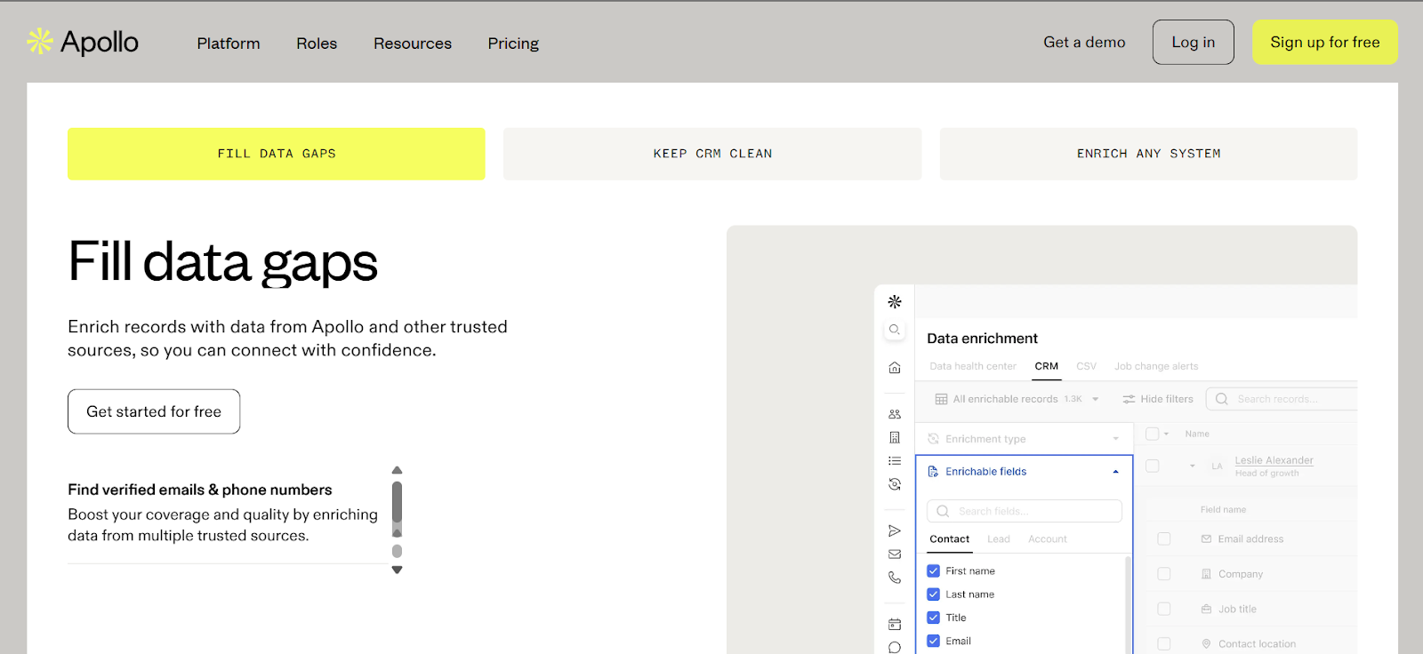 Screenshot of extracting LinkedIn profile data without Sales Navigator - Apollo.io