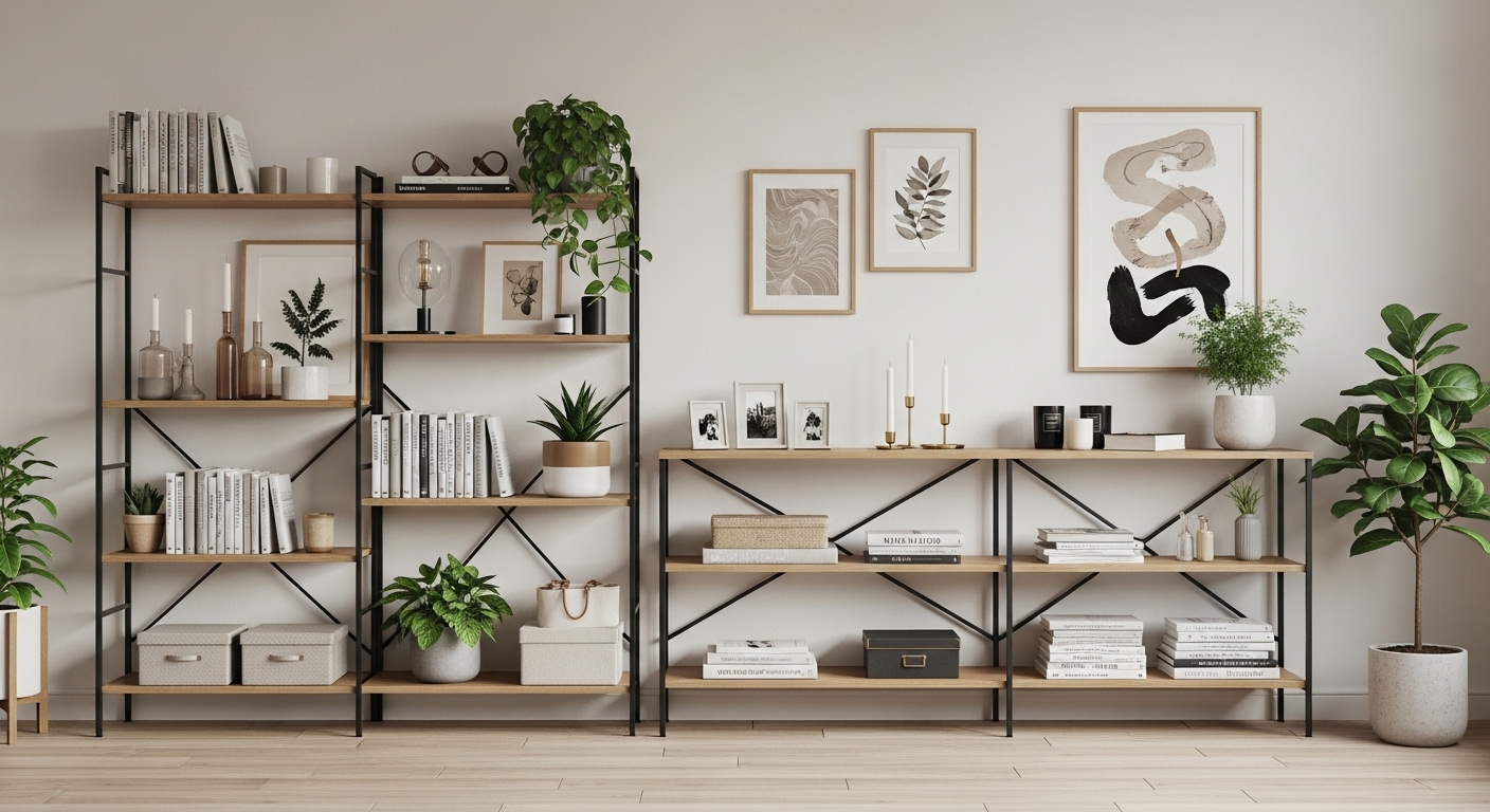 Shelving Units in the living room