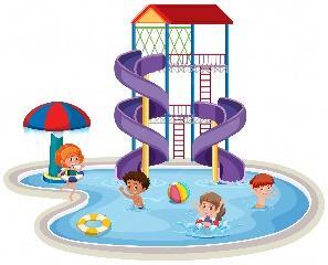 Premium Vector | Children at a waterpark