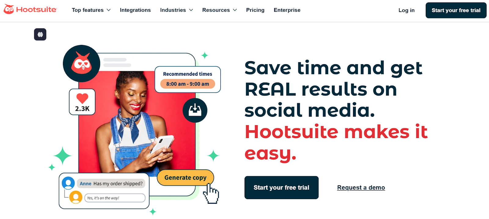 hootsuite homepage screenshot