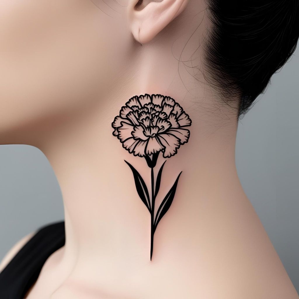 Realistic Carnation Tattoo