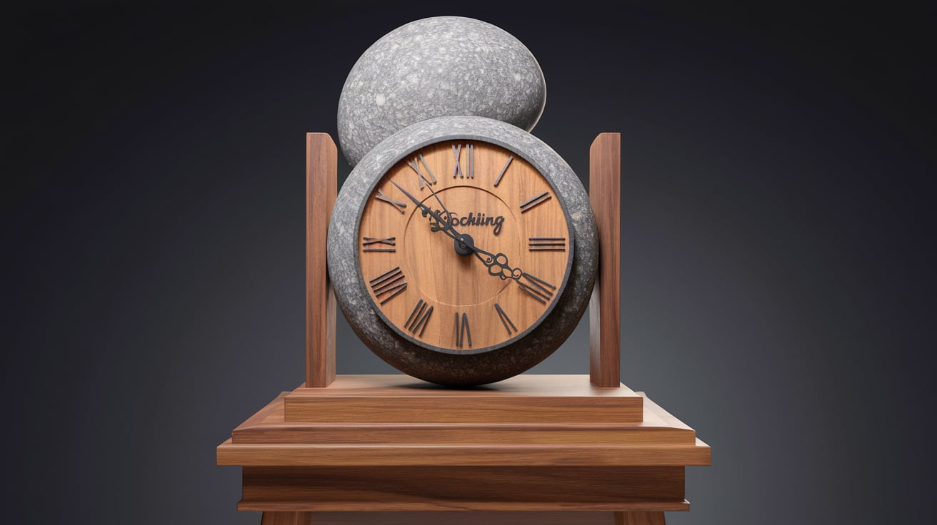 Tischling Stone Weighted Clock