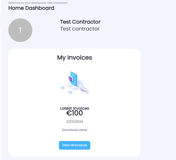 Submitted invoice overview screen