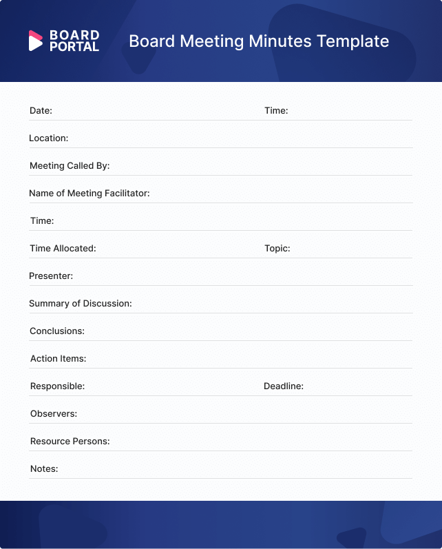 Example of Board Meeting Minutes - Board Portal