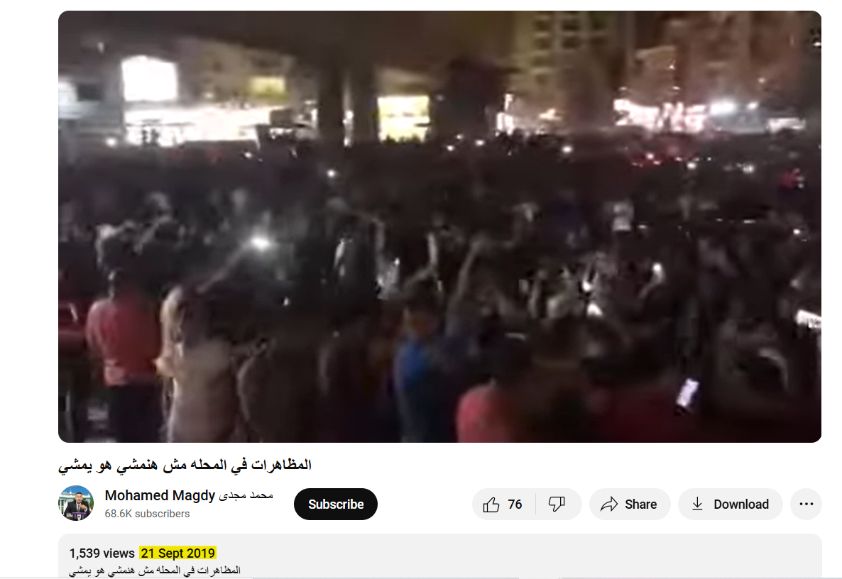 A 2019 Protest in Al-Mahalla Al-Kubra City