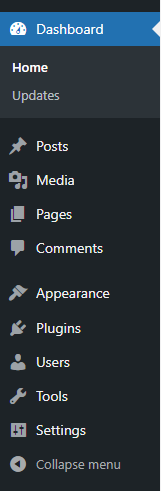 a screenshot of WordPress dashboard menu where you can find users section