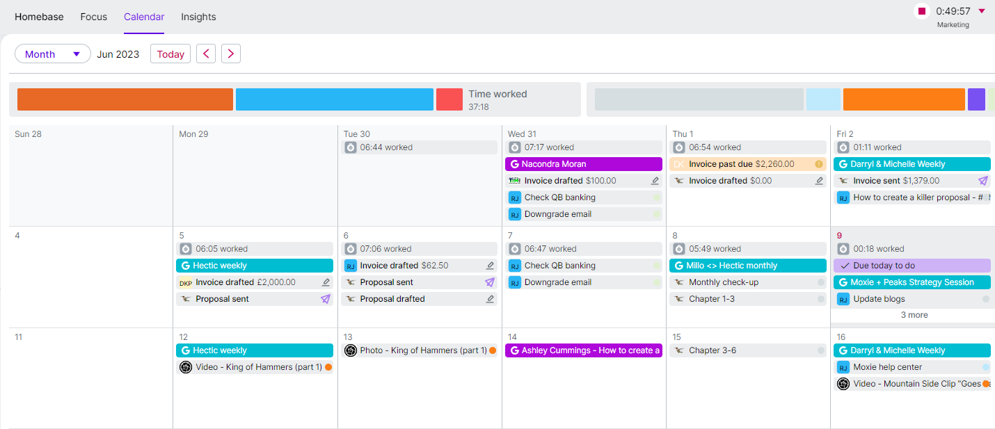 Moxie Calendar Management