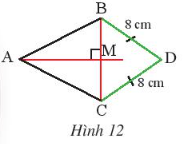 CHƯƠNG 8: TAM GIÁCBÀI 5: ĐƯỜNG TRUNG TRỰC CỦA MỘT ĐOẠN THẲNG1. ĐƯỜNG TRUNG TRỰC CỦA MỘT ĐOẠN THẲNGBài 1: Lấy một mảnh giấy như trong hình 1a, gọi một mép cắt là đoạn thẳng AB. Sau đó gấp mảnh giấy sao cho điểm A trùng với điểm B ( hình 1b). Theo em nếp gấp xy có vuông góc với một đoạn AB tại trung điểm hay không?Tại sao ?Đáp án chuẩn: xy ⊥ AB tại trung điểm O.Thực hành 1: Cho hình chữ nhật ABCD, trên cạnh AB lấy các điểm M,N,P và trên cạnh DC lấy các điểm M’, N’, P’. Cho biết AM = MN = NP = PB và MM’, NN’, PP’ đều song song với BC (hình 3). Tìm đường trung trực của mỗi đoạn thẳng AB, AN và NB.Đáp án chuẩn: MM  là đường trung trực của ANPP' là đường trung trực của NBNN' là đường trung trực của AB.Vận dụng 1: Trong Hình 4, hãy cho biết BD có đường trung trực của đoạn thẳng AC hay không. Tại sao?Đáp án chuẩn: Chứng minh: ∆APD = ∆CPD (g.c.g) APD =  CPD mà  APD = 90°DP ⊥ AP Mà P là trung điểm của ACDB là đường trung trực của AC.2. TÍNH CHẤT CỦA ĐƯỜNG TRUNG TRỰCBài 2: Cho đoạn thẳng AB lấy O là trung điểm và d là đường trung trực. Lấy M tùy ý thuộc d ( Hình 5). Chứng minh rằng hai tam giác MOA và MOB bằng nhau, từ đó suy ra MA = MB.Đáp án chuẩn: ∆MOA = ∆MOB (hai cạnh góc vuông)  MA = MB.Thực hành 2: Trong hình 8, cho biết d là đường trung trực của đoạn thẳng AB, điểm M thuộc đường thẳng d, MA = x + 2 và MB = 7. Tính x.Đáp án chuẩn: x = 5Vận dụng 2: Dựng đường trung trực của đoạn thẳng AB bằng thước thẳng và compa theo hướng dẫn sauLấy A làm tâm vẽ cung tròn bán kính lớn hơn 1/2 AB ( Hình 9a).Lấy B làm tâm vẽ cung tròn có bán kính bằng bán kính trên ( Hình 9b).Hai cung tròn này cắt nhau tại M và N ( Hình 9c). Dùng thước vẽ đường thẳng MN.Hãy chứng minh đường thẳng MN chính là đường trung trực của đoạn thẳng ABĐáp án chuẩn: Chứng minh MA = MB; NA = NB  MN là đường trung trực của AB.BÀI TẬP