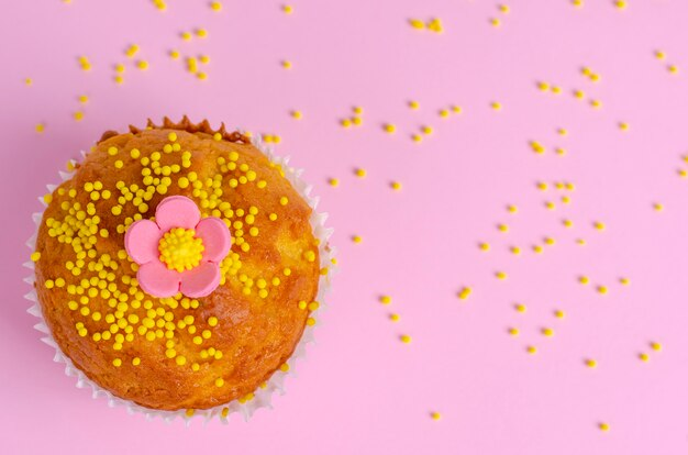 Yellow and pink cake