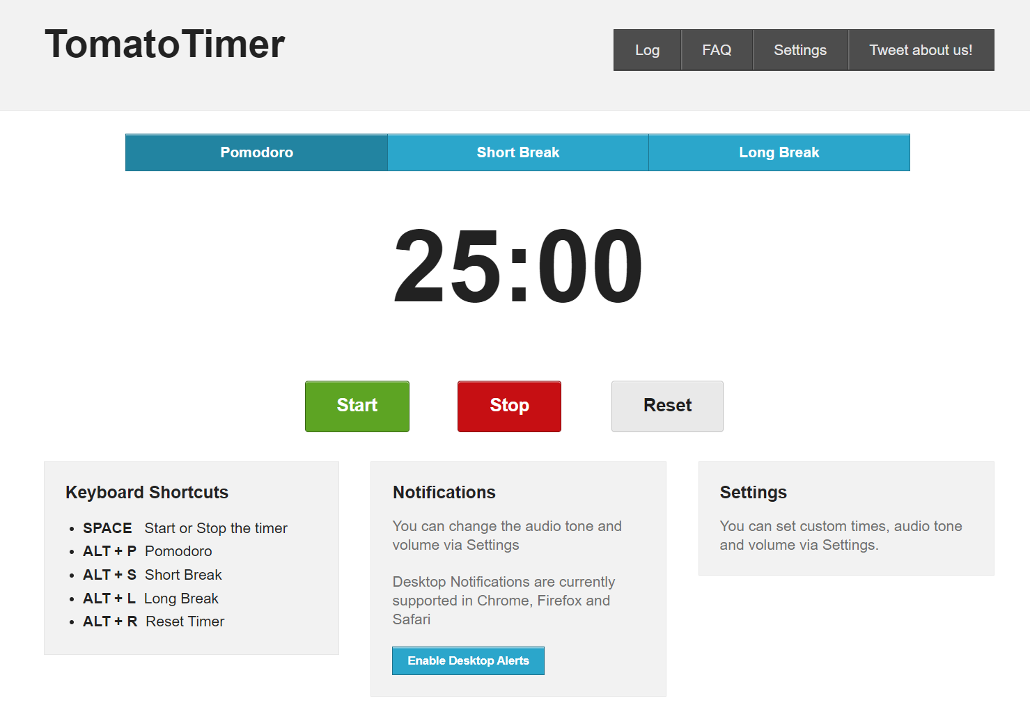 Screenshot of customizable timer in the Tomato Timer interface.