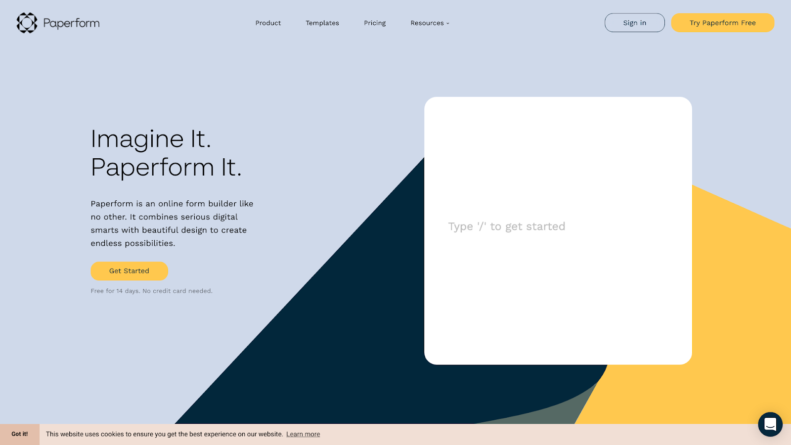 Paperform homepage