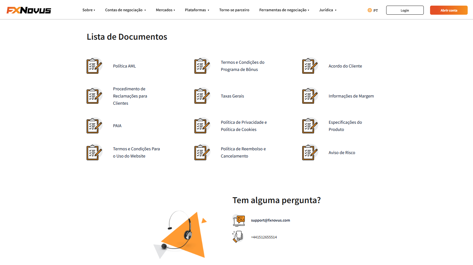 Visite a página legal da FXNovus para mais informações.