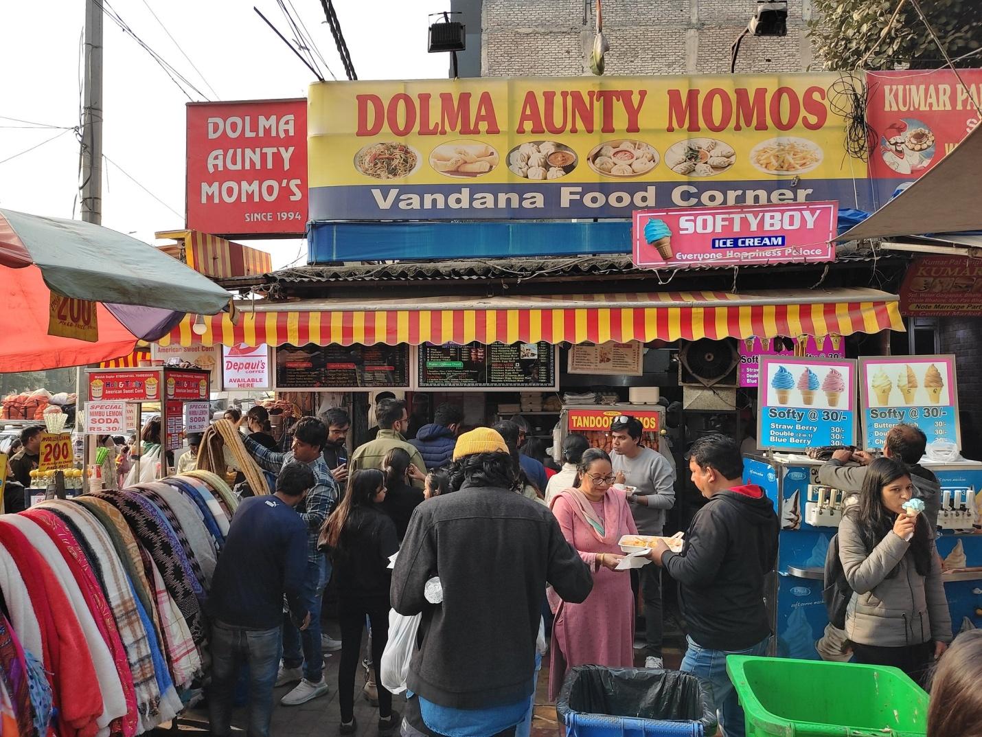 Saurabh Sinha on X: "Dolma Aunty Momos, Lajpat Nagar Central Bank ki aan,  baan aur shaan Spot a famed brand of Dilli's best cold coffee in this pic.  Hint: the chain started