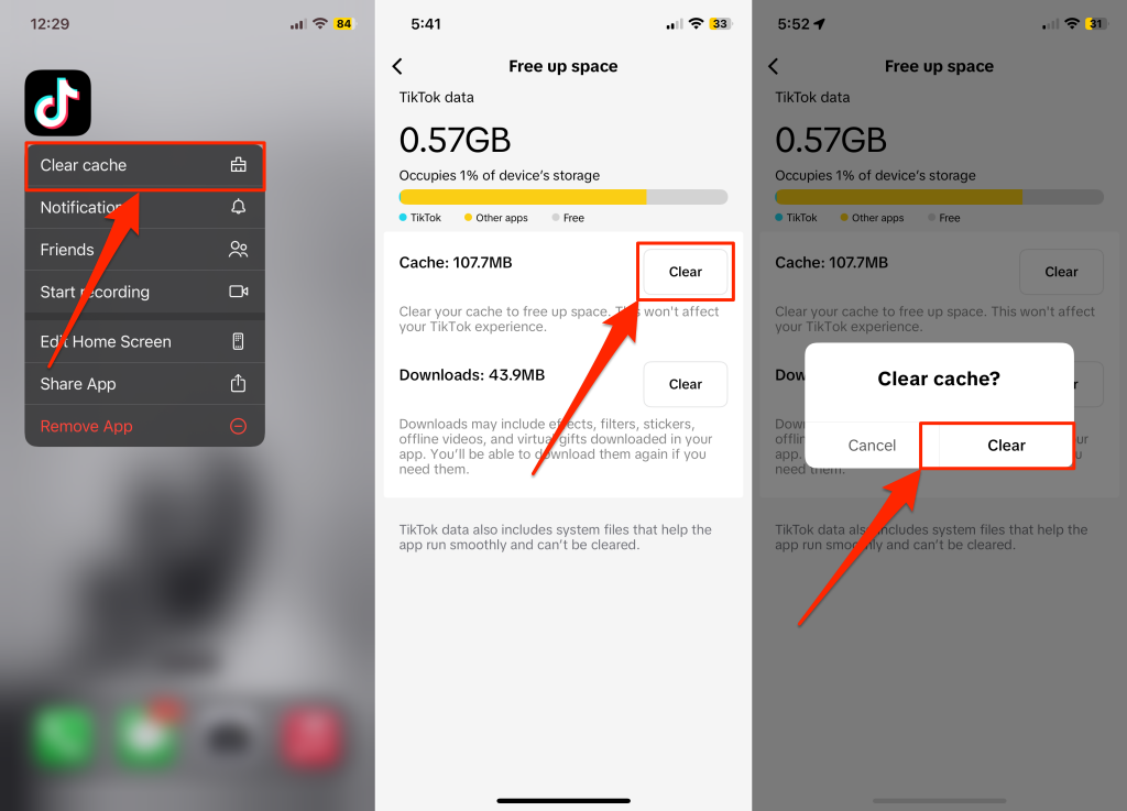 Steps to clear TikTok app cache an Android phone