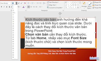 Định Dạng Văn Bản Trong PowerPoint: Hướng Dẫn Thay Đổi Phông Chữ, Màu Sắc và Kích Thước Văn Bản - hdn002