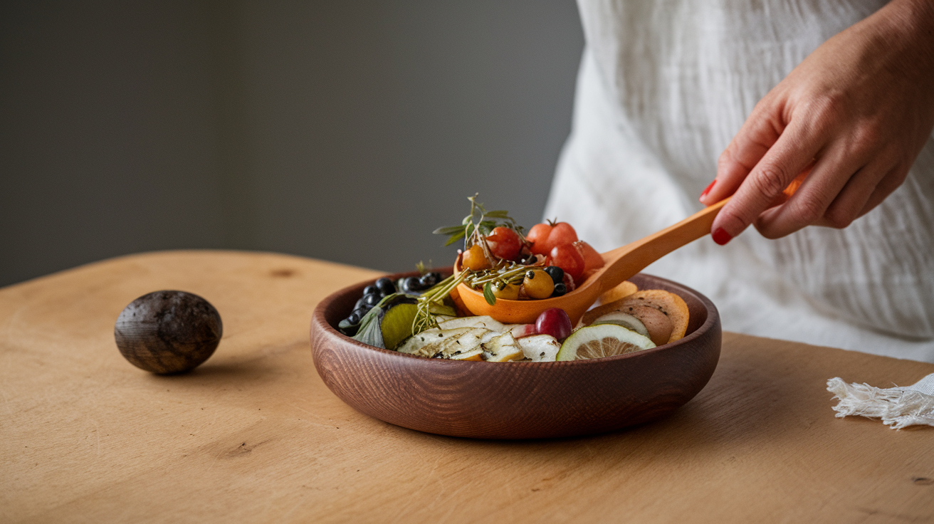 dannsk mid century serving wood bowl 832