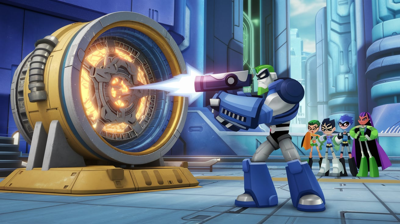 teen titans go cyborg shoots reactor