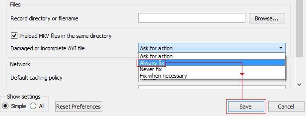  Repair MOV File with VLC