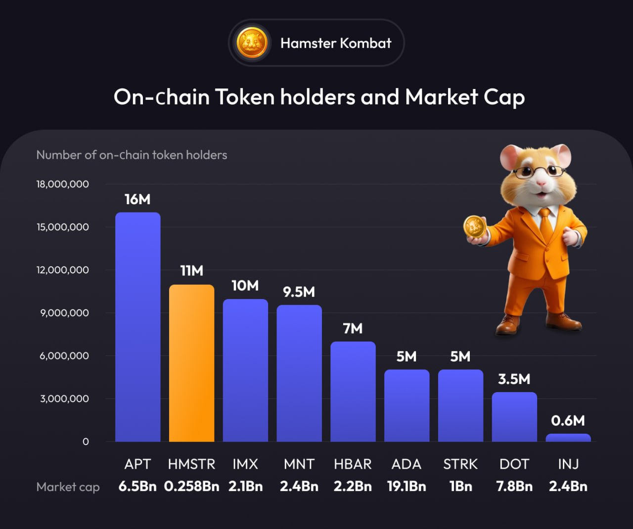 Onchain token holders comparison