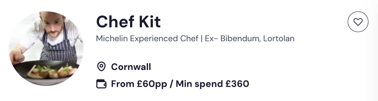 Chef  Kit Exeter party catering