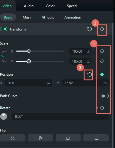 delete keyframe