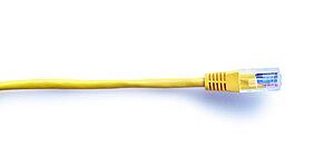 A close-up of a yellow cableDescription automatically generated