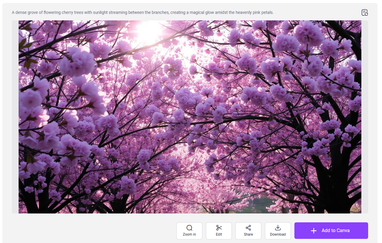 Step 4 of Making AI Cherry Blossom Forest Photos