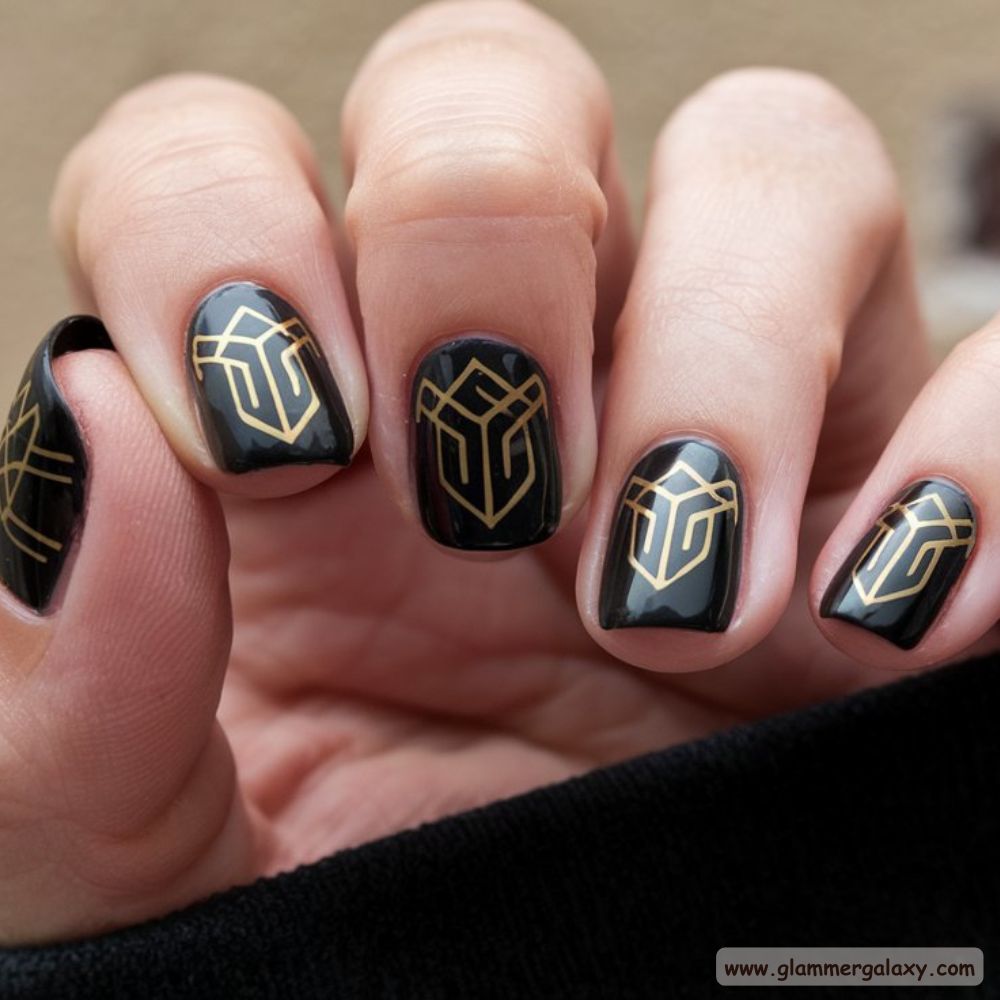 Neutral Nails having Daring Black Nails
