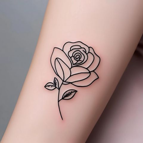 Minimalist Rose Tattoo