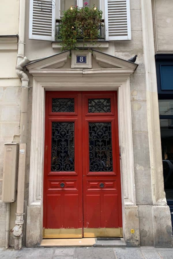 Red front door painted with Benjamin Moore Million Dollar Red 2003-10