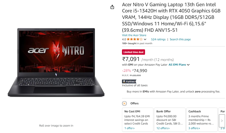 Best Gaming Laptops Under 1 lakh in 2024