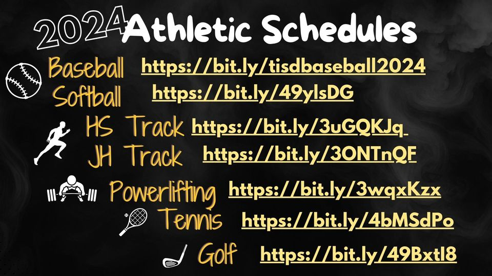 Spring Athletic Schedules 