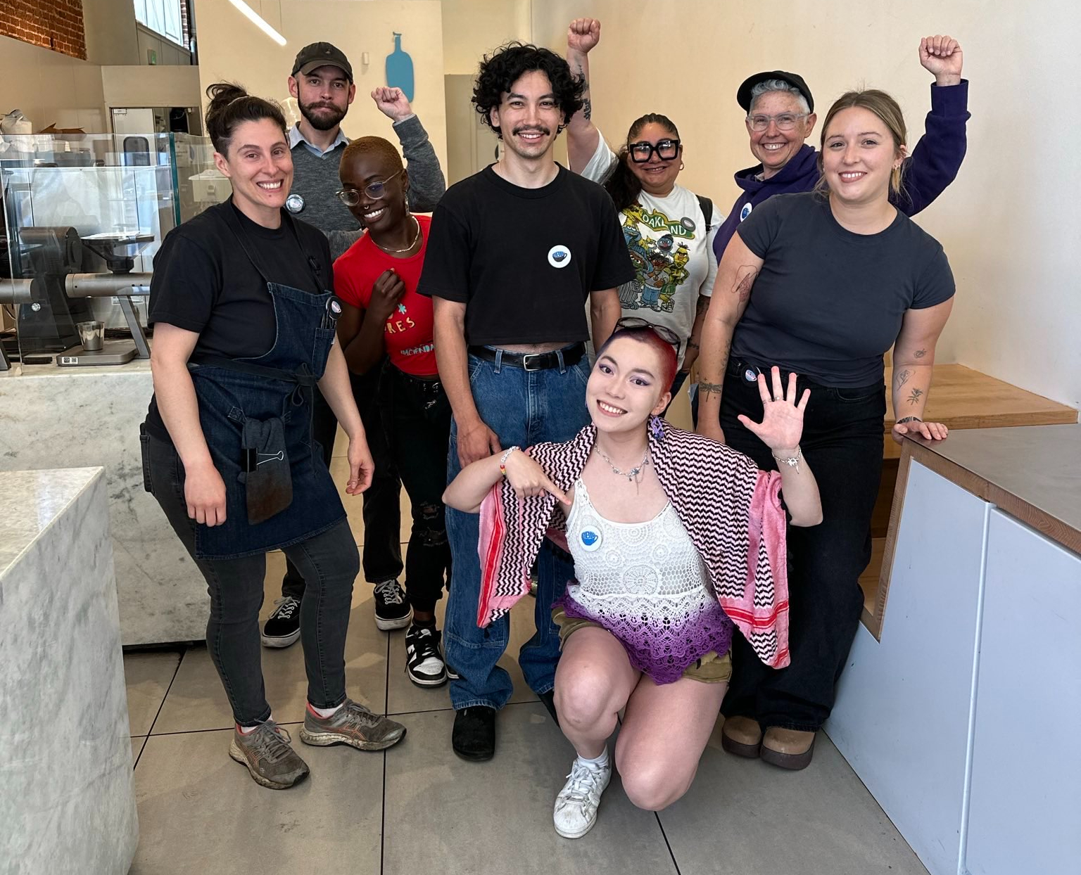 Blue Bottle Baristas celebrate their union drive!