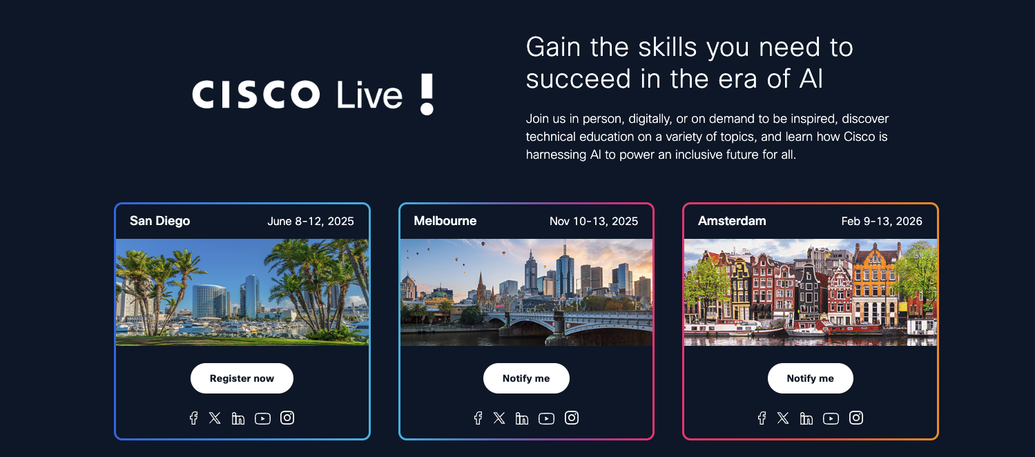 Screenshot of Cisco Live.