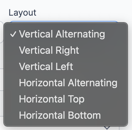 Timeline layout options dropdown