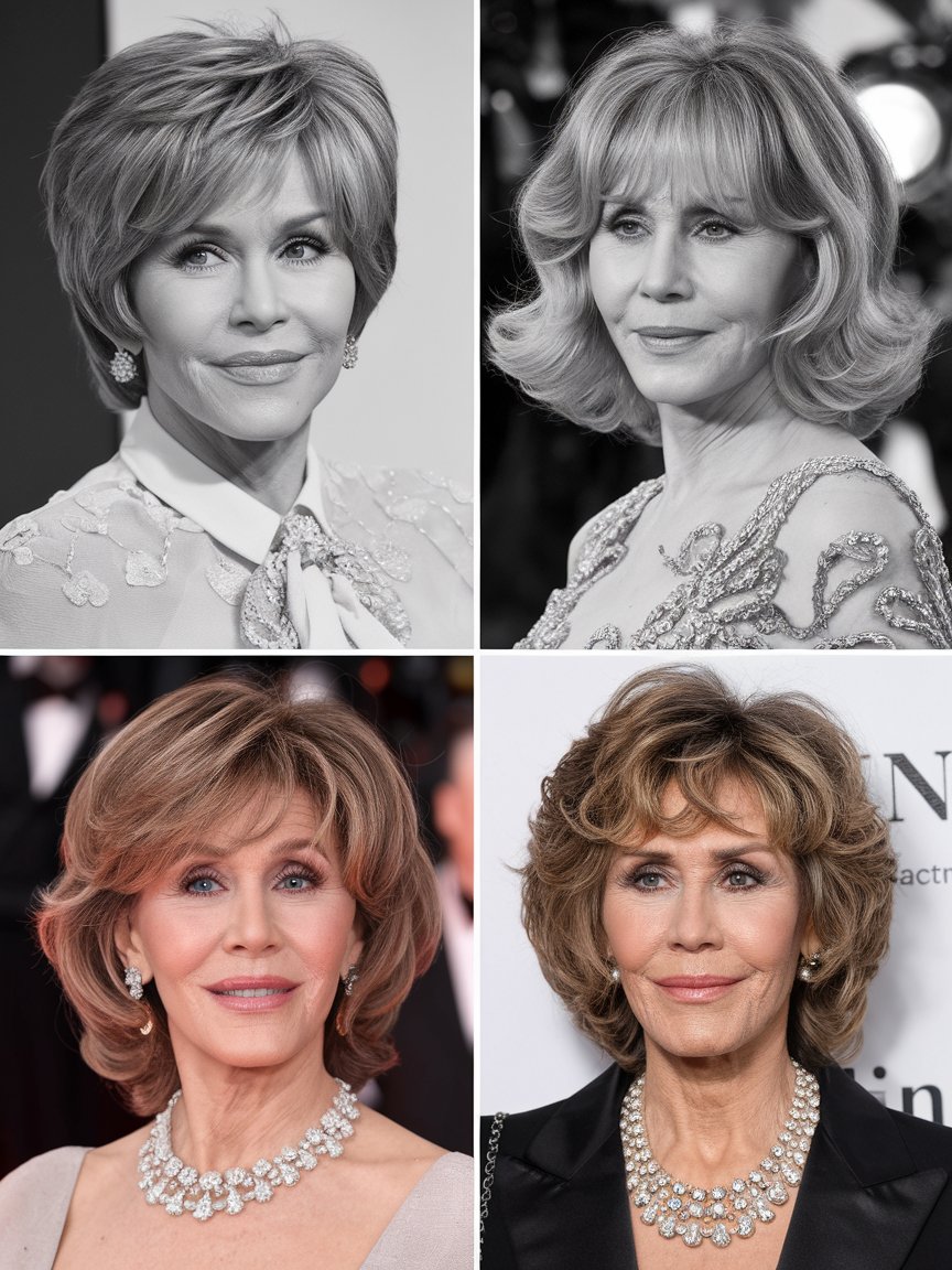 11. Jane Fonda’s Hairstyles by Face Shape