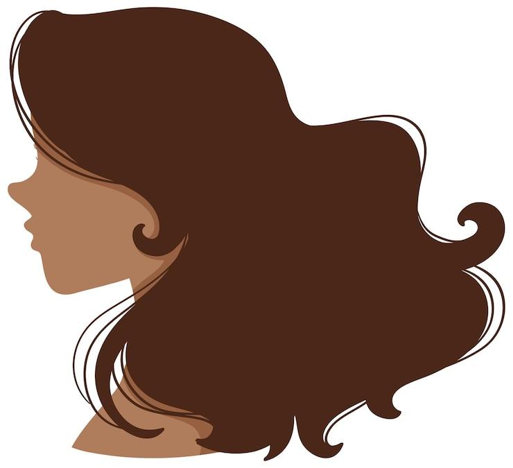 Woman with long hair icon