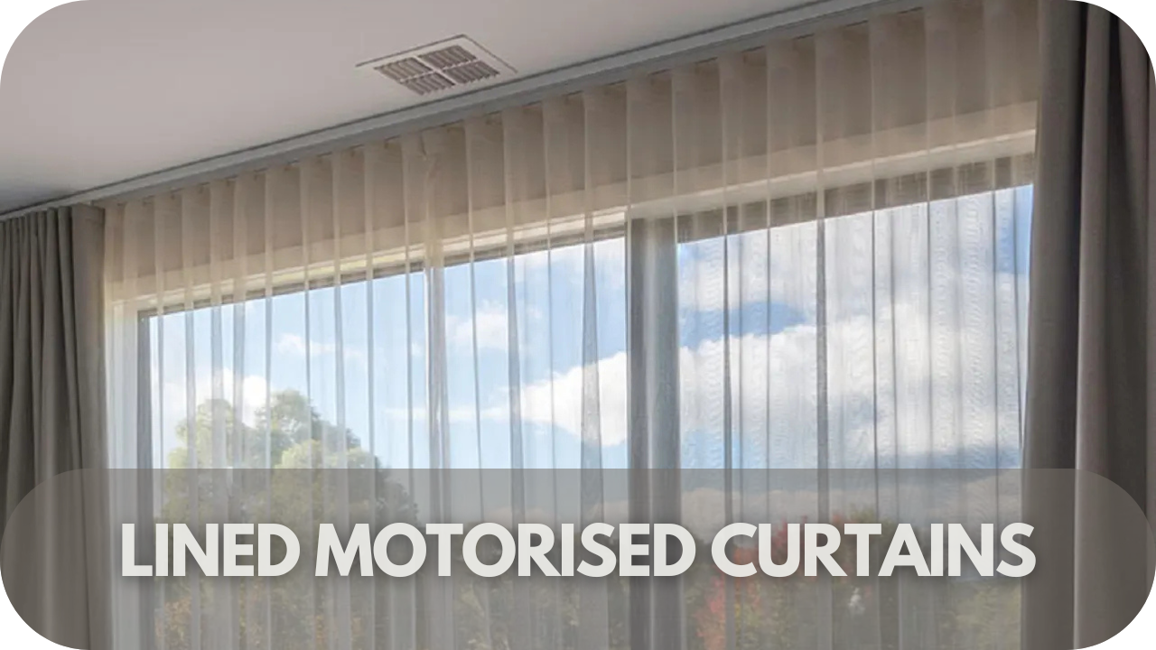 Enhanced insulation and light control with lined motorised curtains for improved comfort and energy efficiency.