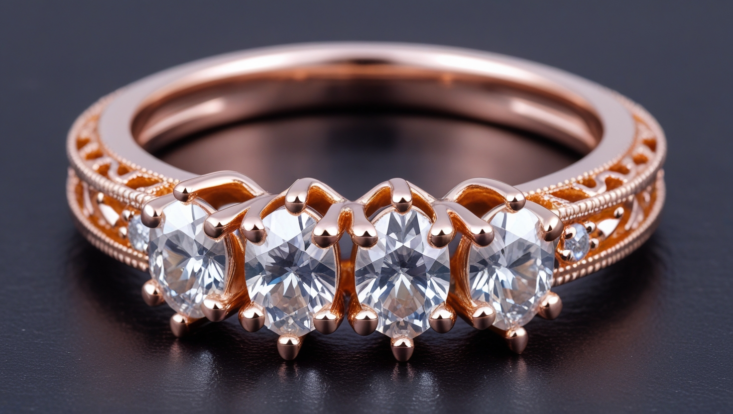 Lace Bridge Three Stone 6 Prong Ring