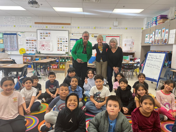 Dr. Reid in a second grade classroom at Hutchison Elementary School. 