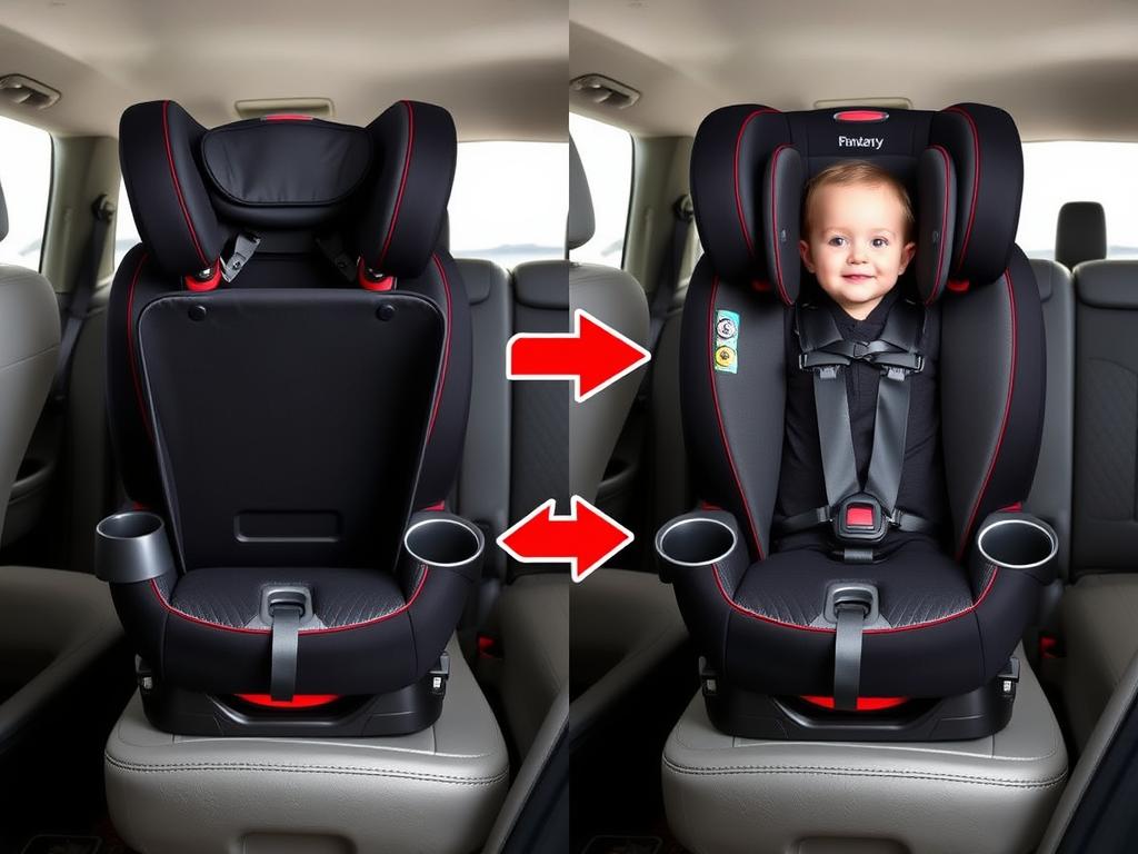 Convertible car seat showing both rear and forward-facing positions for car seat buying guide 2025